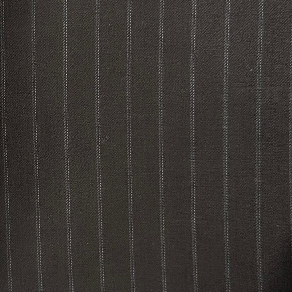 Pronto Uomo Wool Suit Blazer Mens 44S Brown Pinstriped Vented Back Shoulder Pads - Picture 7 of 11